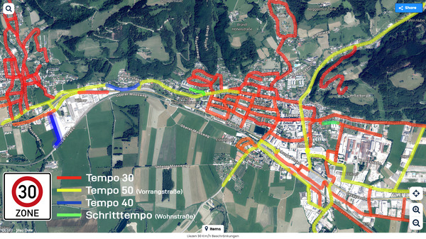 Übersicht Tempo 30
